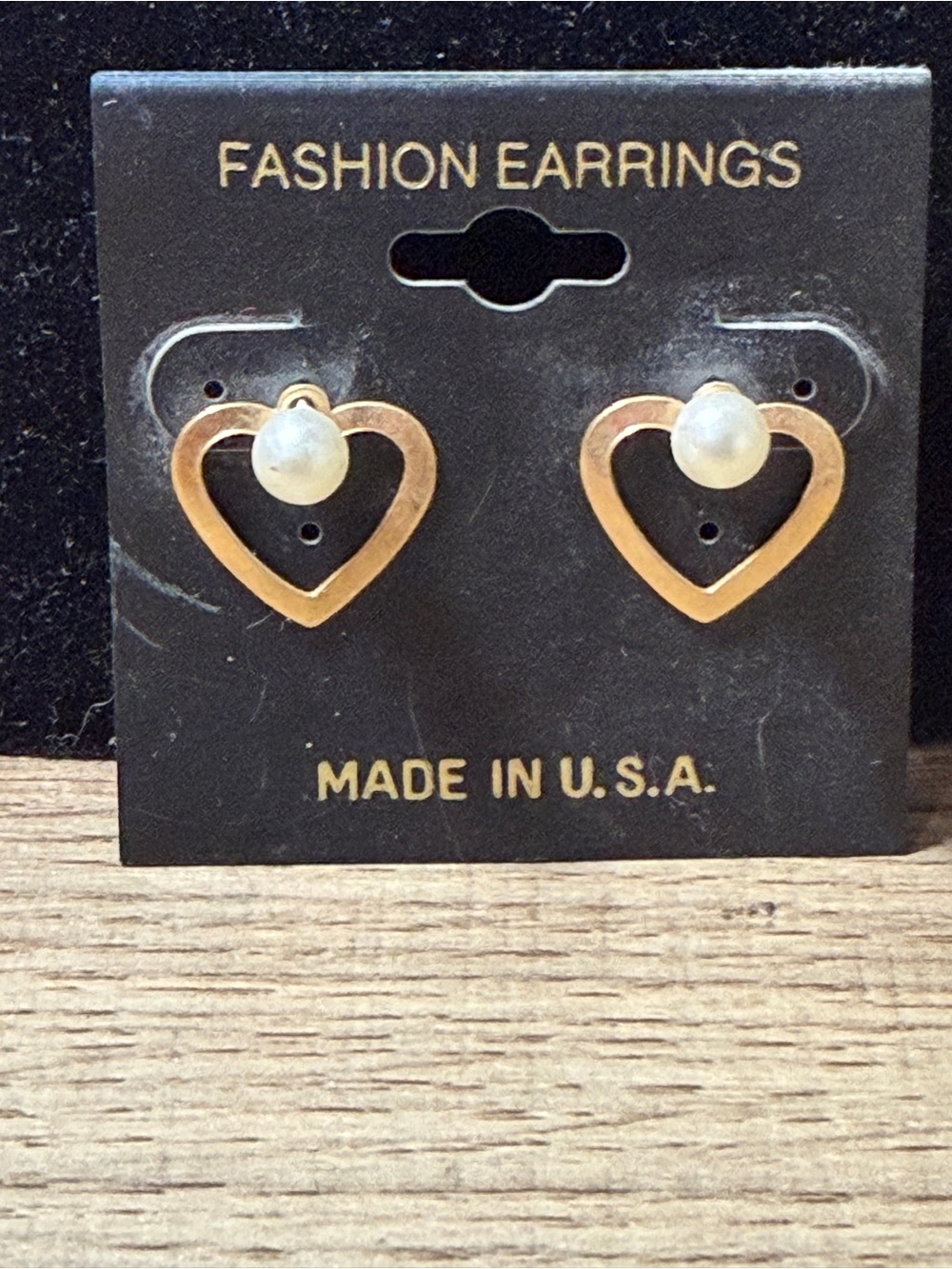 Pearl Accent Rose Gold Heart Stud Earrings